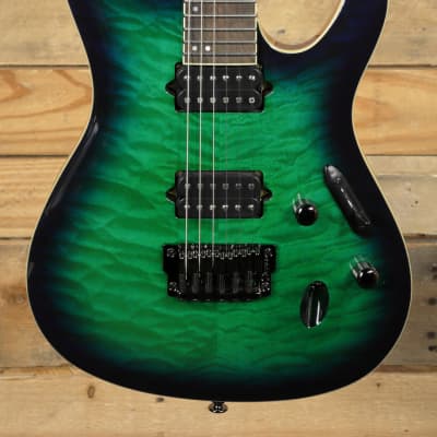 Ibanez Prestige S6521Q Electric Guitar Surreal Blue Burst w/ Case image 2