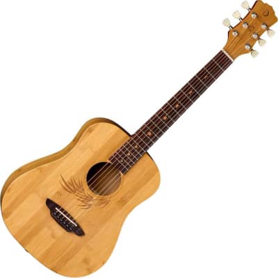 Luna Safari Bamboo 3/4 Scale Travel Acoustic Guitar, Satin Natural w/ Gig Bag image 1