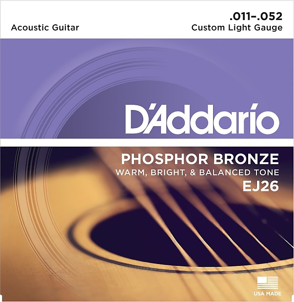D'Addario EJ26 Phosphor Bronze Acoustic Guitar Strings, Custom Light Gauge Standard image 1
