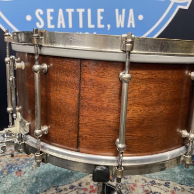 Ludwig & Ludwig 1932 - 14x6.5" No. 242. "Super Ludwig" Solid Walnut Shell Snare Drum, (Restored) 70's Throw-Off image 17