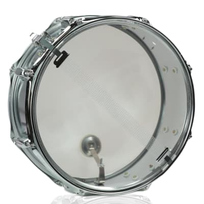 GRIFFIN Metal Snare Drum 14"x5.5 Steel Chrome Shell Percussion Head Key Hardware image 4