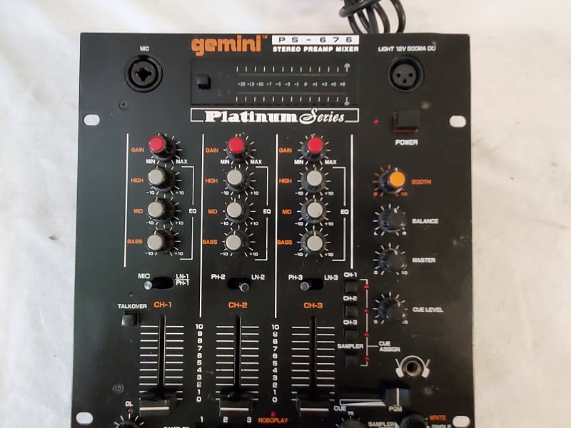 gemini ジェミニ PS 676 アナログ ステレオ プリアンプ ミキサー Gemini PS-676 Stereo Preamp Mixer - Platinum Series - Good