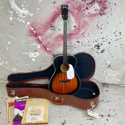 1965 Stella H-929 Tenor Acoustic Guitar Redburst Vintage 1960's w/Case & Extras image 1