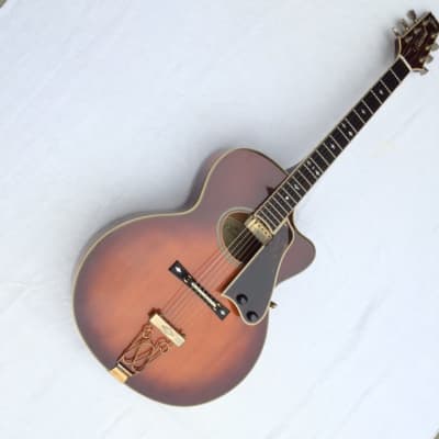 Aria  AE 100 Acoustic-electric guitar 1981 Red/Brown sunburst image 2
