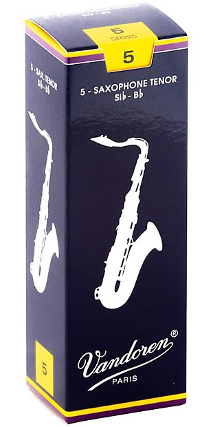 Vandoren SR225 Traditional Tenor Saxophone Reeds - Strength 5 (Box of 5) image 1