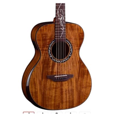 Luna Vineyard Koa Bevel Folk Acoustic-Electric Guitar Gloss Natural for sale