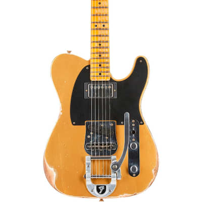 Fender Custom Shop '50s Vibra Telecaster Limited-Edition Heavy Relic Electric Guitar Aztec Gold image 1