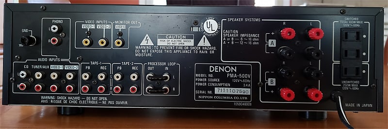 Denon PMA-500V Integrated Amplifier Like New! 80 wpc MM/MC Phono Stage