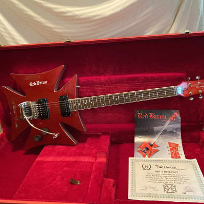 Hallmark Red Baron  electric guitar Candy apple red and silver image 8