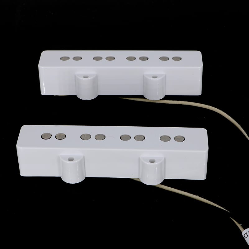 Lindy Fralin Jazz Bass Pickups +5 Over WHITE Covers Reverb