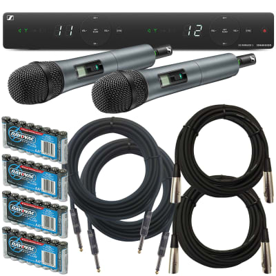 Sennheiser XSW 1-825 Wireless Microphone (A Range), CASEMATIX Wireless  Microphone Case, XLR Cable Bundle
