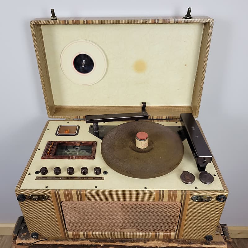 Wilcox-Gay Recordio Record LP Lathe and player recorder 1940's A87 Tweed  For Restoration