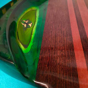 Prat Basses GODZILLA C3-WTF-24 24 string Bass (8x3) Trans Dark Emerald Green + Axe Handler Arc Stand image 2