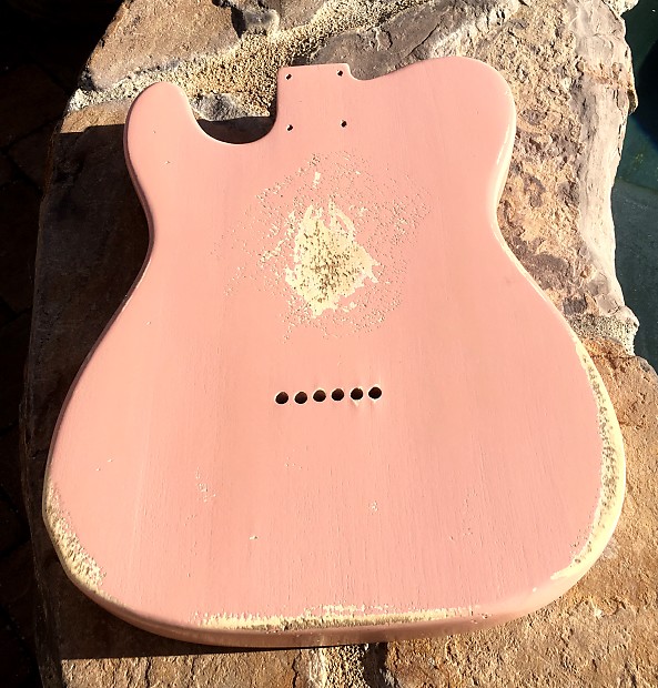 Real Life Relics Tele Telecaster Body Shell Pink Custom