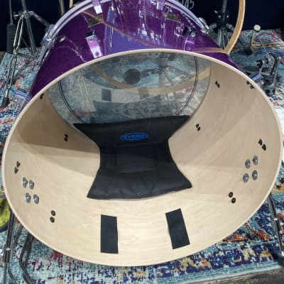 Frank Ferrer's Guns N Roses, Pork Pie, 2016 Drum Set, 24",16",14",13",12" Purple Sparkle. Signed! Authenticated! image 5