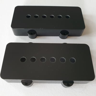 Jazzmaster guitar 62 and 65 RI pickup covers black set fits Fender image 2