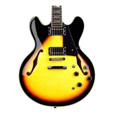 Strinberg  Like Gibson 335 Electric Guitar Vintage Sunburst Jazz Guitar SH96-VS Made in Brazil image 2