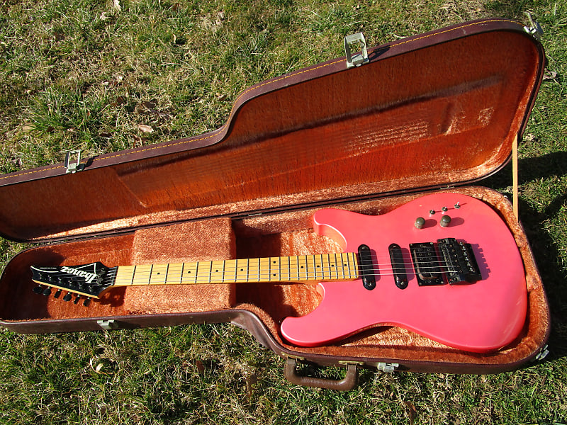 Ibanez PR 1550 Guitar, 1985, Japan, Metallic Pink Finish, Dimarzio PAF Pro  Pu., Case