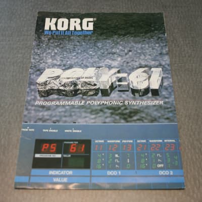 Korg Poly-61 Programmable Polyphonic Synthesizer 1980s Dealer Brochure