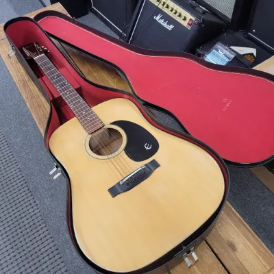 Epiphone FT-140 Dreadnought Acoustic With Case 1972 Natural MIJ image 1