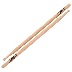 Zildjian 6AWN Hickory Series 6A Wood Tip Drum Sticks