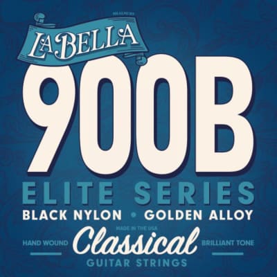 La Bella Guitar Strings Classical 900 Black Nylon Golden Alloy Polished image 1