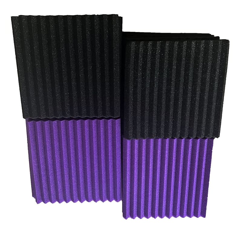 48 - Pack BLACK Acoustic Foam Panel Wedge Studio Soundproofing Wall Tiles  12 X 12 X 1