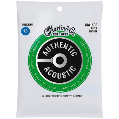 Martin MA150S Authentic Acoustic Marquis Silked 80/20 Bronze Acoustic Guitar Strings - Medium (.13 - image 1