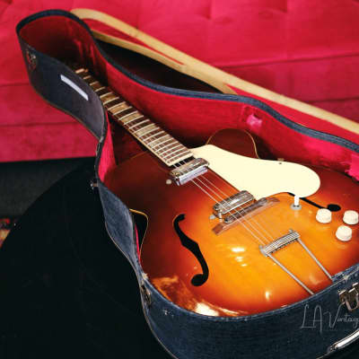 1950s Silvertone 1425 Aristocrat Archtop Electric Guitar - Comes with Original Chipboard Case! image 18