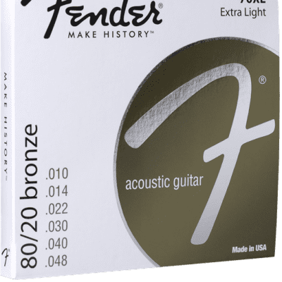 Fender 70XL 80/20 Bronze Extra Light Acoustic Strings .010-.048 for sale
