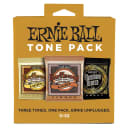 Ernie Ball Tone Pack Acoustic Guitar Light Strings 80/20 Phosphor Aluminum 11-52