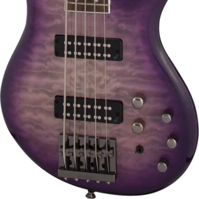 Jackson JS Series Spectra Bass JS3QV 5-String Bass, Quilted Maple, Purple Phaze image 2