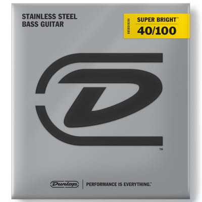 Dunlop Super Bright Stainless Steel 4-String Bass Strings, Light (40-100) image 3