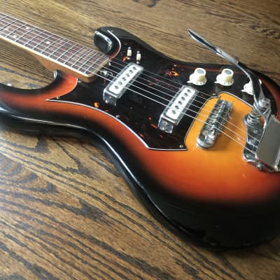 Sears Roebuck Model 319-1412 Electric Guitar 1970’s MIJ (Made In Japan) w/ Gig Bag image 2