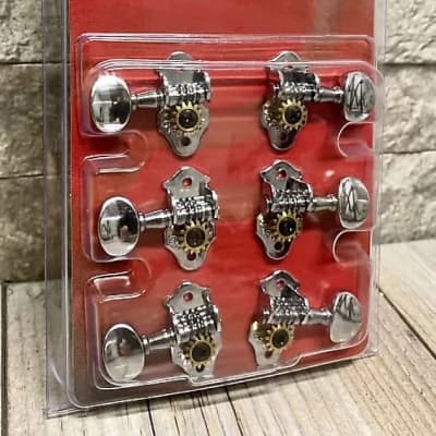 Grover #0060156100 - Sta-tite 3 per side Tuning/Machine Heads (6) V98CM, Chrome, Fits Gretsch and More image 1