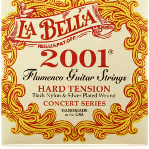 La Bella 2001 Black Nylon & Silver-plated Wound Flamenco Guitar Strings - Hard Tension image 5