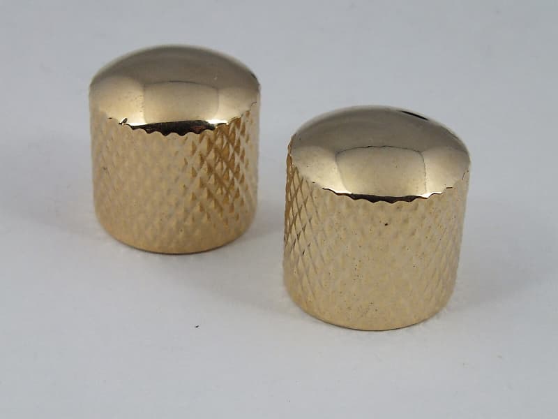 2 Gold Telecaster Knurled Guitar Knobs Push Fit for 18 Reverb UK