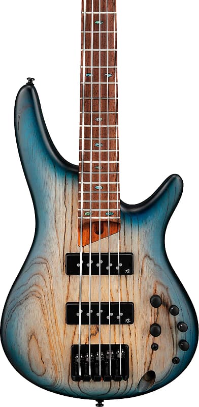 Ibanez SR605E SR Standard 5-String Bass Guitar, Cosmic Blue Starburst Flat image 1