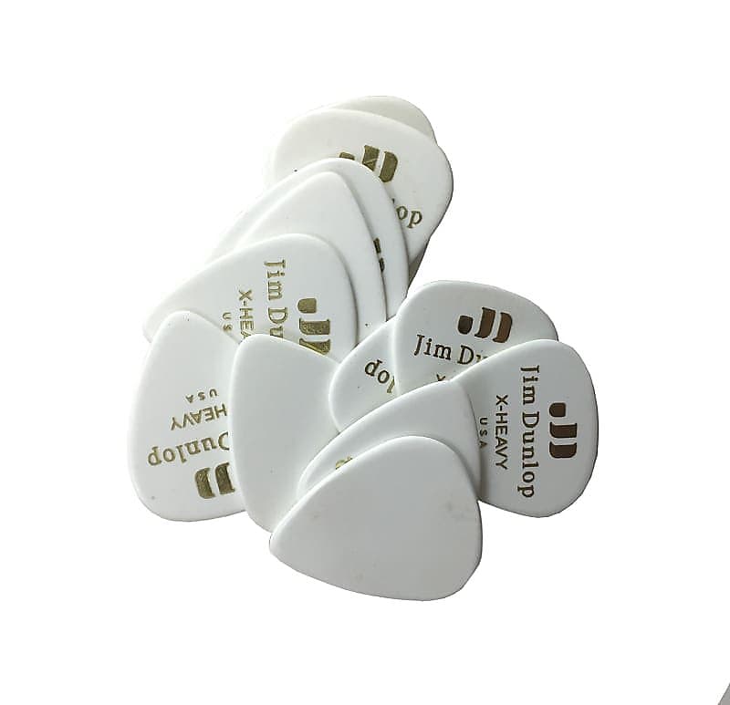 Dunlop Guitar Picks  12 Pack  Celluloid  White  Extra Heavy image 1