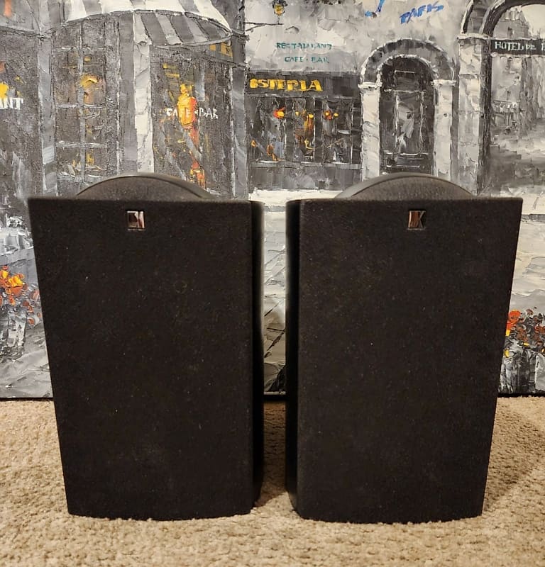 KEF KEF Q Compact Bookshelf Speakers Black 90s | Reverb