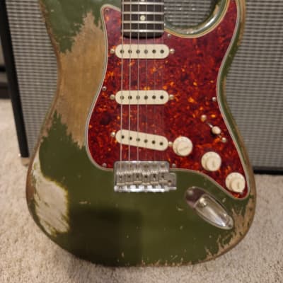 Franchin Stratocaster Olive Green Nitro Relic image 1