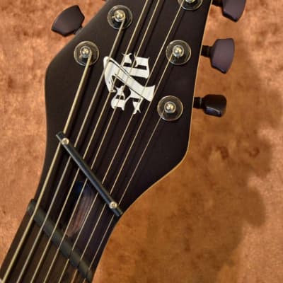 Strictly 7 Guitars Cobra K7 HT B Fannd Fret Black with Yellow Grain Fill[GSB019] image 6