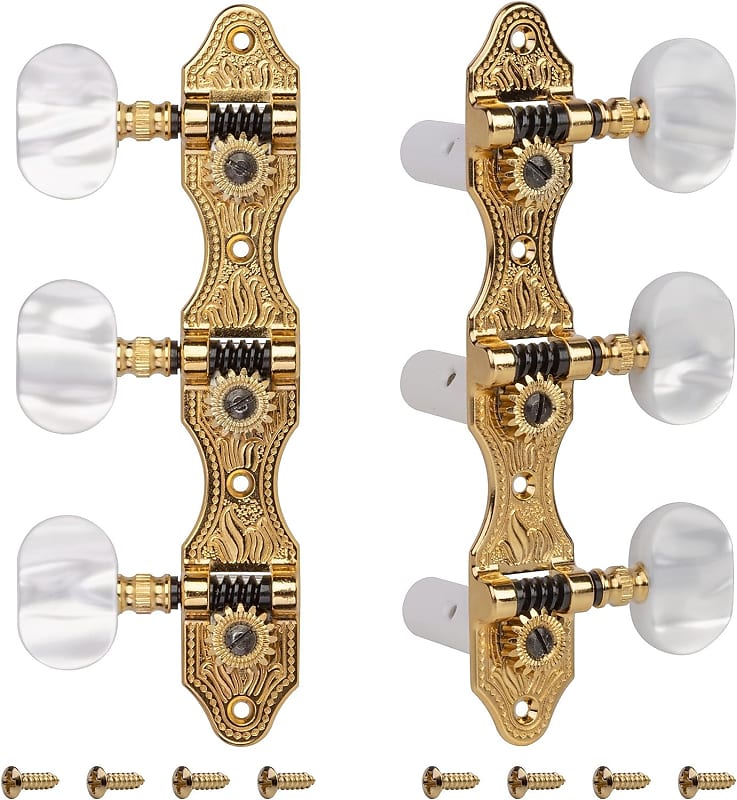 Schaller Classical Guitar Tuning Machines, Gold, pearloid Reverb