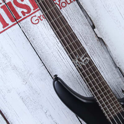 Ibanez K5 Fieldy Signature 5 String Electric Bass Guitar Black Flat Finish image 9