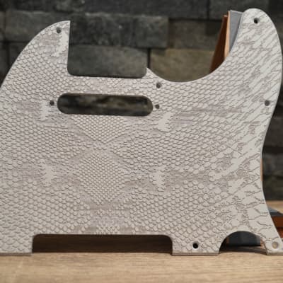 Custom White Snakeskin Textured Pickguard - Fits Fender Telecaster - USA Made image 5