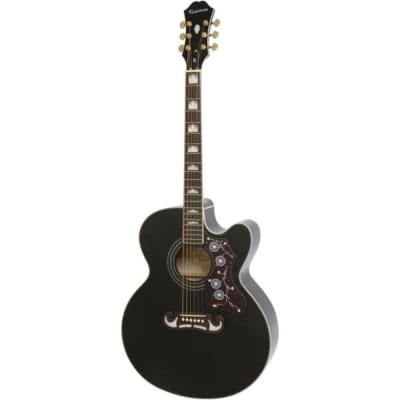 Epiphone EJ-200SCE Jumbo Cutaway Acoustic-Electric Guitar, Black for sale