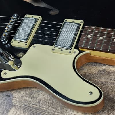 MyDream Partcaster Custom Built - Black Thinline Silver Foil PAF image 6