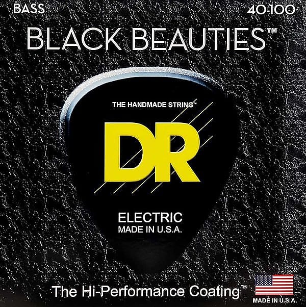 DR Strings Black Beauties 5-String Bass Guitar Strings - Heavy image 1