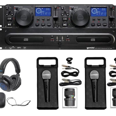 Gemini CDX-2250i DJ Dual Two Deck Rack Mount CD/MP3 Media Player+Headphones+Mics image 14
