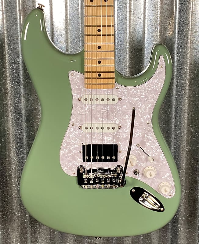 G&L USA 2022 Fullerton Deluxe Legacy HB Matcha Green Guitar & Bag #8084 Used image 1